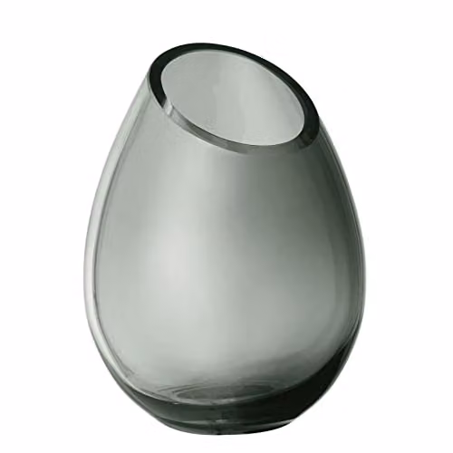 Blomus Drop Glass Vase in Grey, Height: 12.5 cm