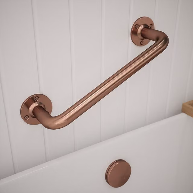 Rothley Brass Grab Rail in Copper and Gold, Length: 30.5 cm