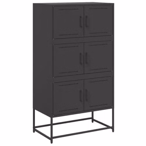 vidaXL Industrial Metal Sideboard in Black, W/D/H: 68.5 x 38.5 x 123.5 cm – 1