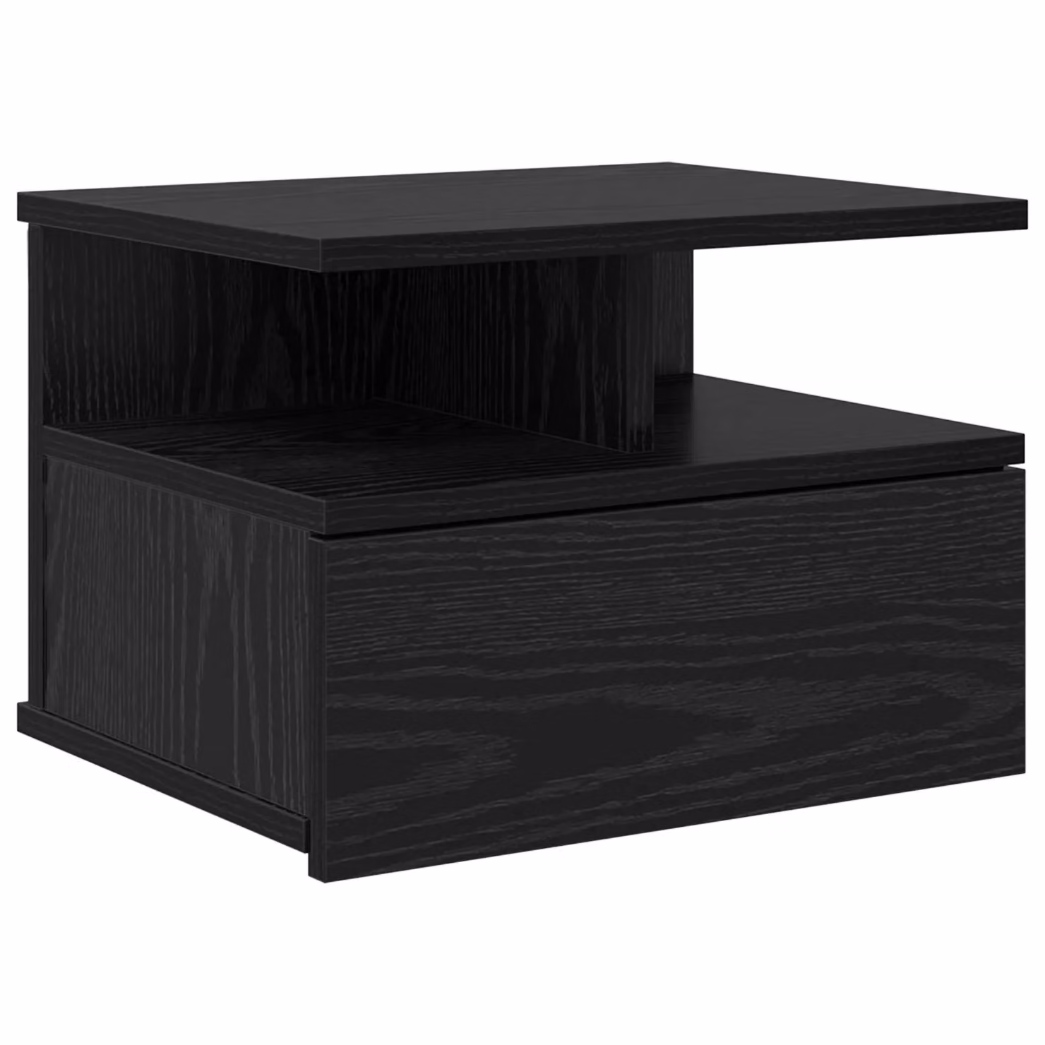 Berkfield Home Floating Nightstand in Black Oak, W/D/H: 40 x 31 x 27 cm – 2