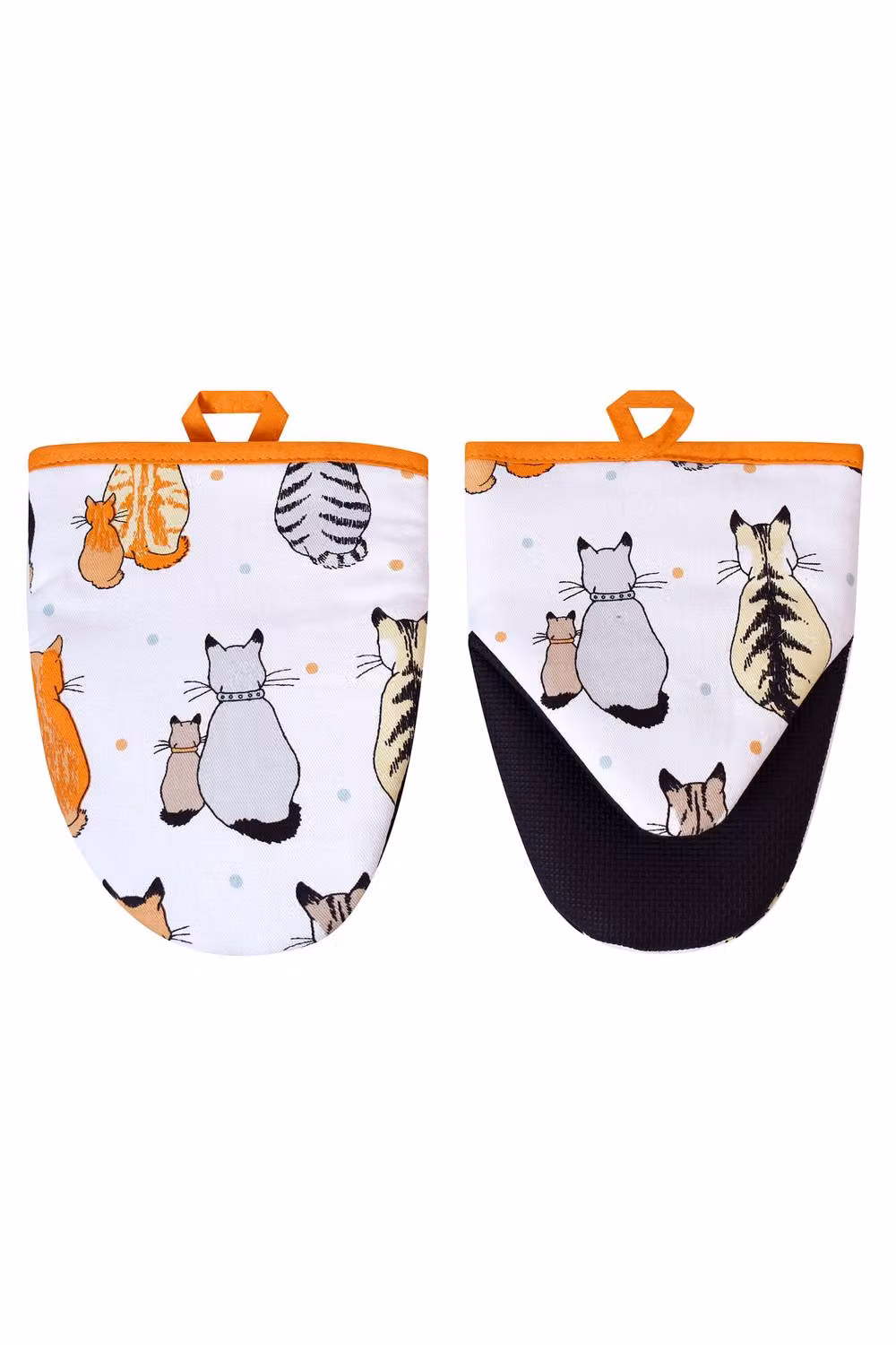Ulster Weavers Cats In Waiting Cotton Microwave Mitts in Orange – 2