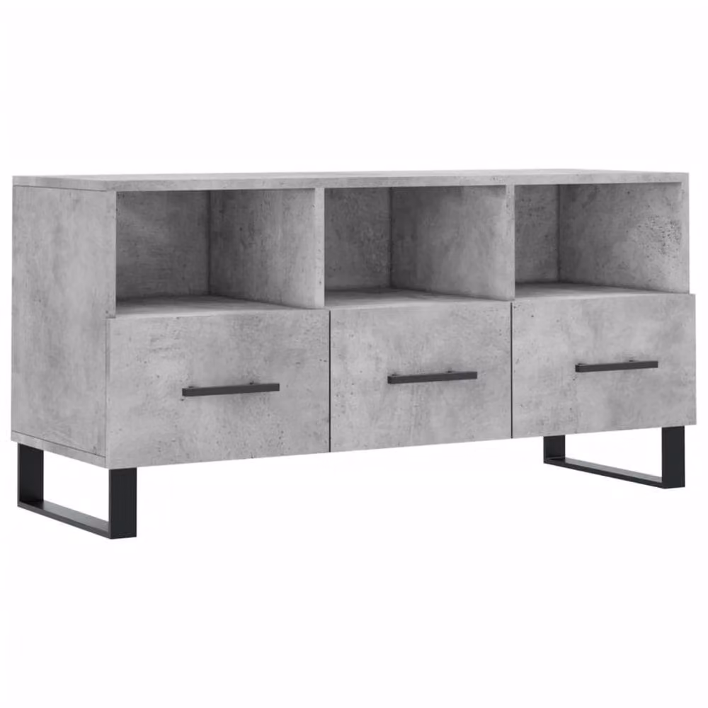 Berkfield Home Industrial TV Cabinet in Concrete Grey, W/D/H: 102 x 36 x 50 cm – 3