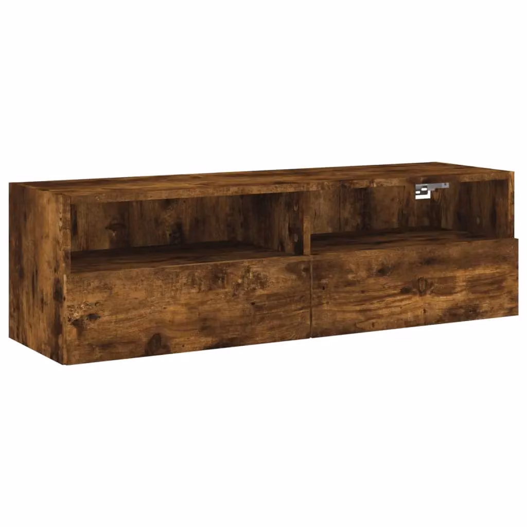 Berkfield Home Smoked Oak Wall Mounted TV Cabinet in Brown, W/D/H: 100 x 30 x 30 cm – 2