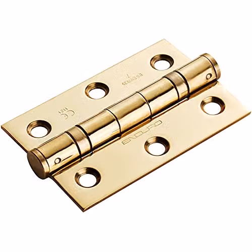 Loops Pair of 7 Ball Bearing Stainless Brass Interior Door Hinges, W/D/H: 76 x 51 x 2 mm