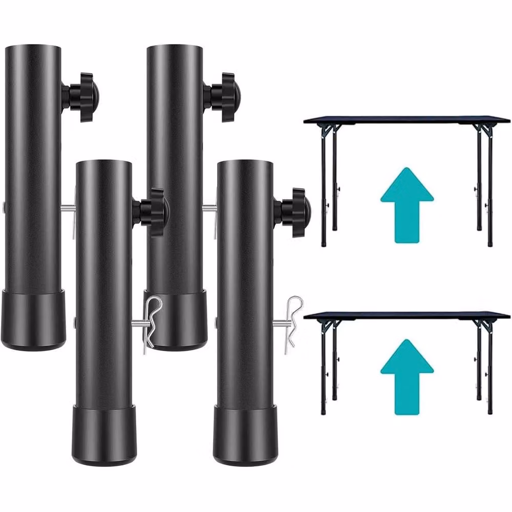 FLAVORA Heavy Duty Steel Folding Table Leg Risers in Black – 2