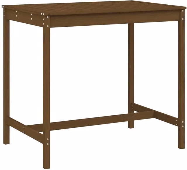 Berkfield Home Rustic Garden Table in Honey Brown Solid Pine, W/D/H: 121 x 82.5 x 110 cm