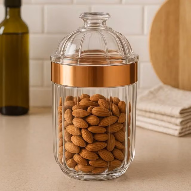 Orsina Maison by Premier Medium Airtight and Leakproof Acrylic Canister in Rose Gold and Transparent