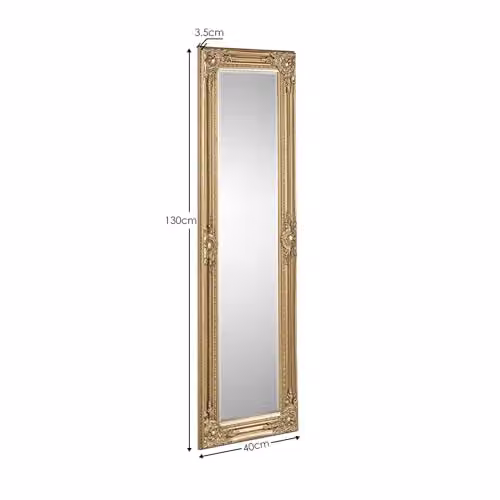 Julian Bowen Palais Full Length Wall Mounted Mirror in Gold, W/H: 40 x 130 cm – 3