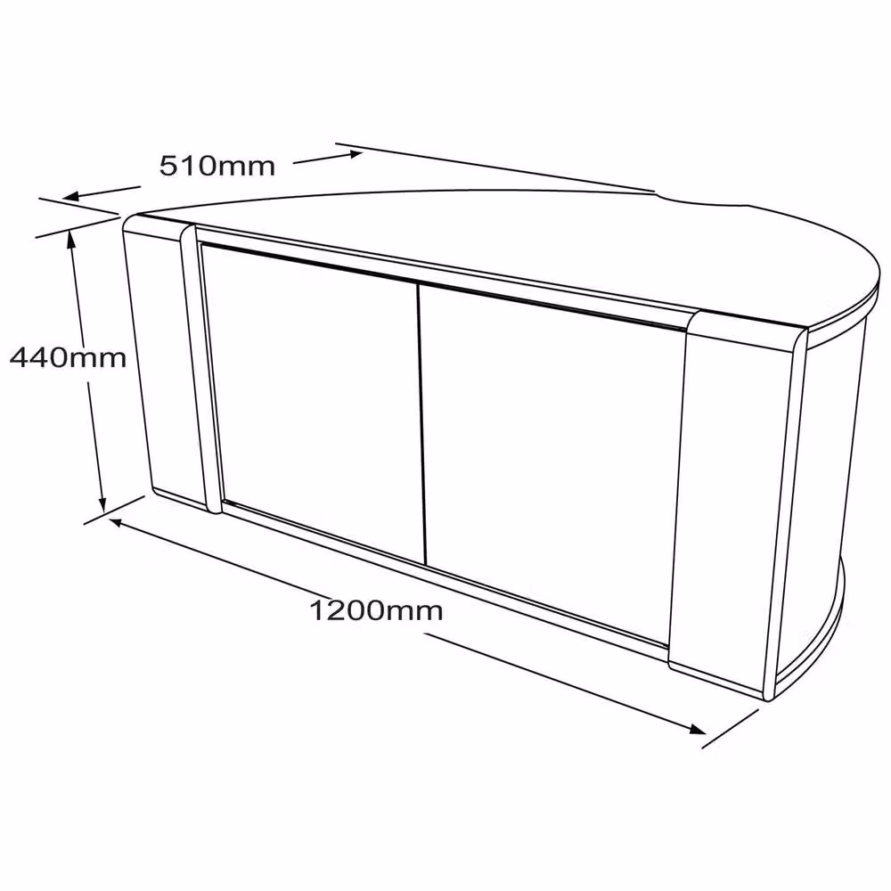 MDA Designs Sirius 1200 TV Cabinet in Black with Glass Details, W: 120 cm, D: 51 cm, H: 44 cm – 6