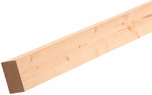 Snowdon Natural Softwood Planed Square Edge Timber, Pack of 8, W: 3.4 cm, H: 4.4 cm, L: 240 cm