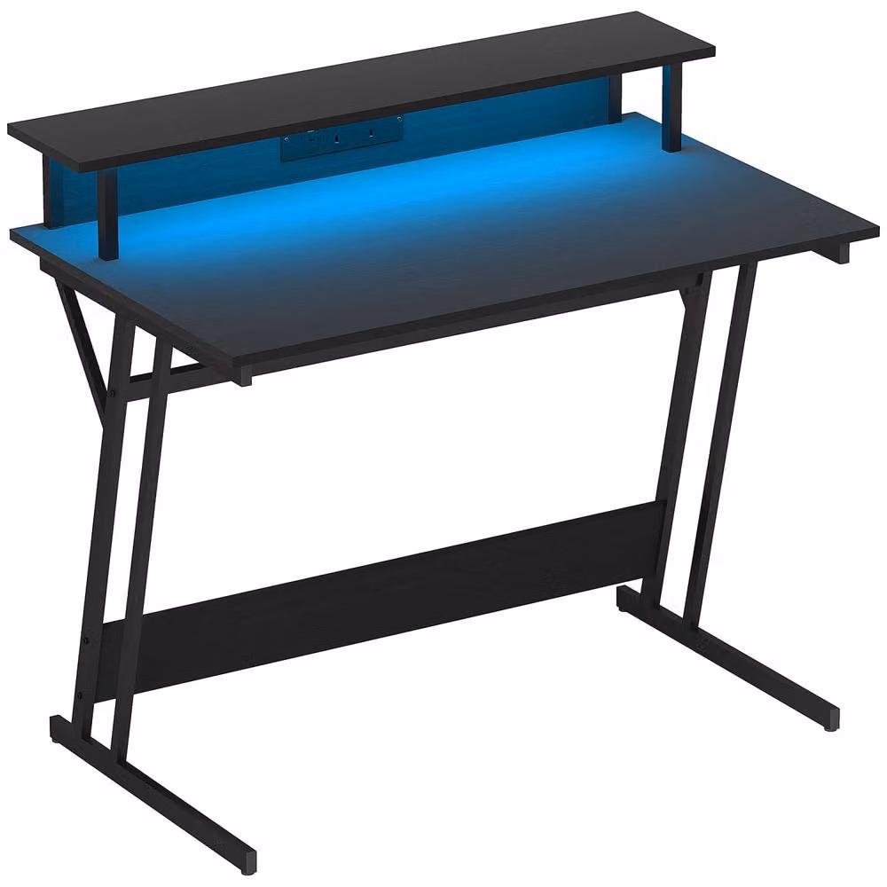 Wyld Haus Tovapa LED Gaming Desk, Black, W: 100 cm, D: 88.5 cm, H: 60 cm – 2