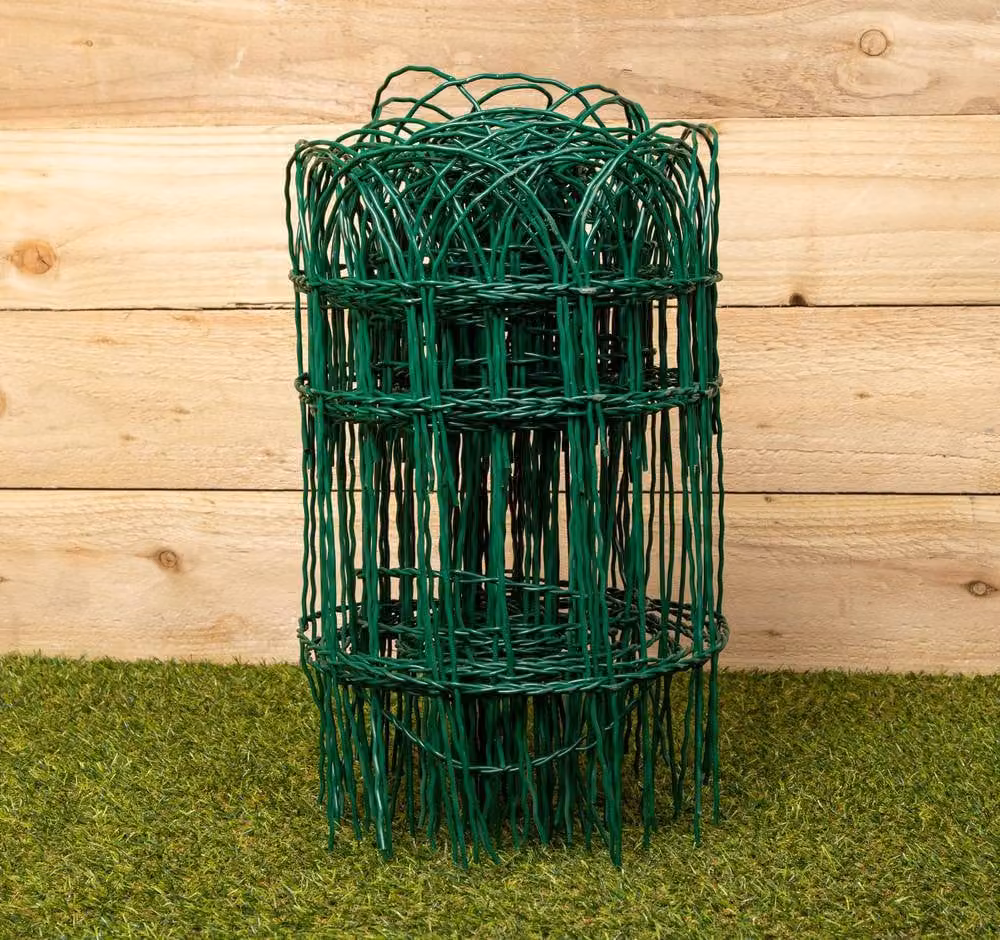 Samuel Alexander Green PVC Coated Metal Garden Patio Border Fencing, Length: 10 m, Height: 40 cm – 2