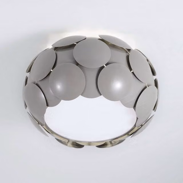Netlighting Santina Modern 5 Light Cylindrical Ceiling Light in Grey with E27 Bulbs