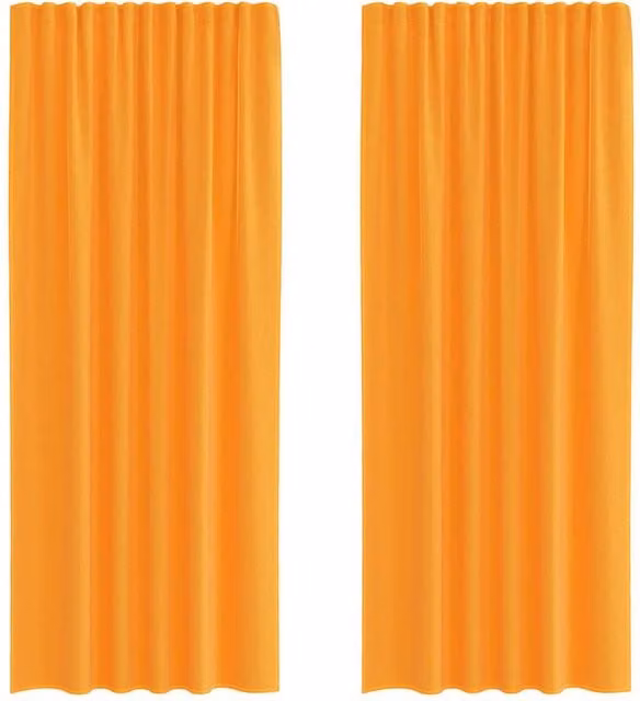 Berkfield Home Orange Voile Fabric Curtains with Rod Pockets, 2 Pack