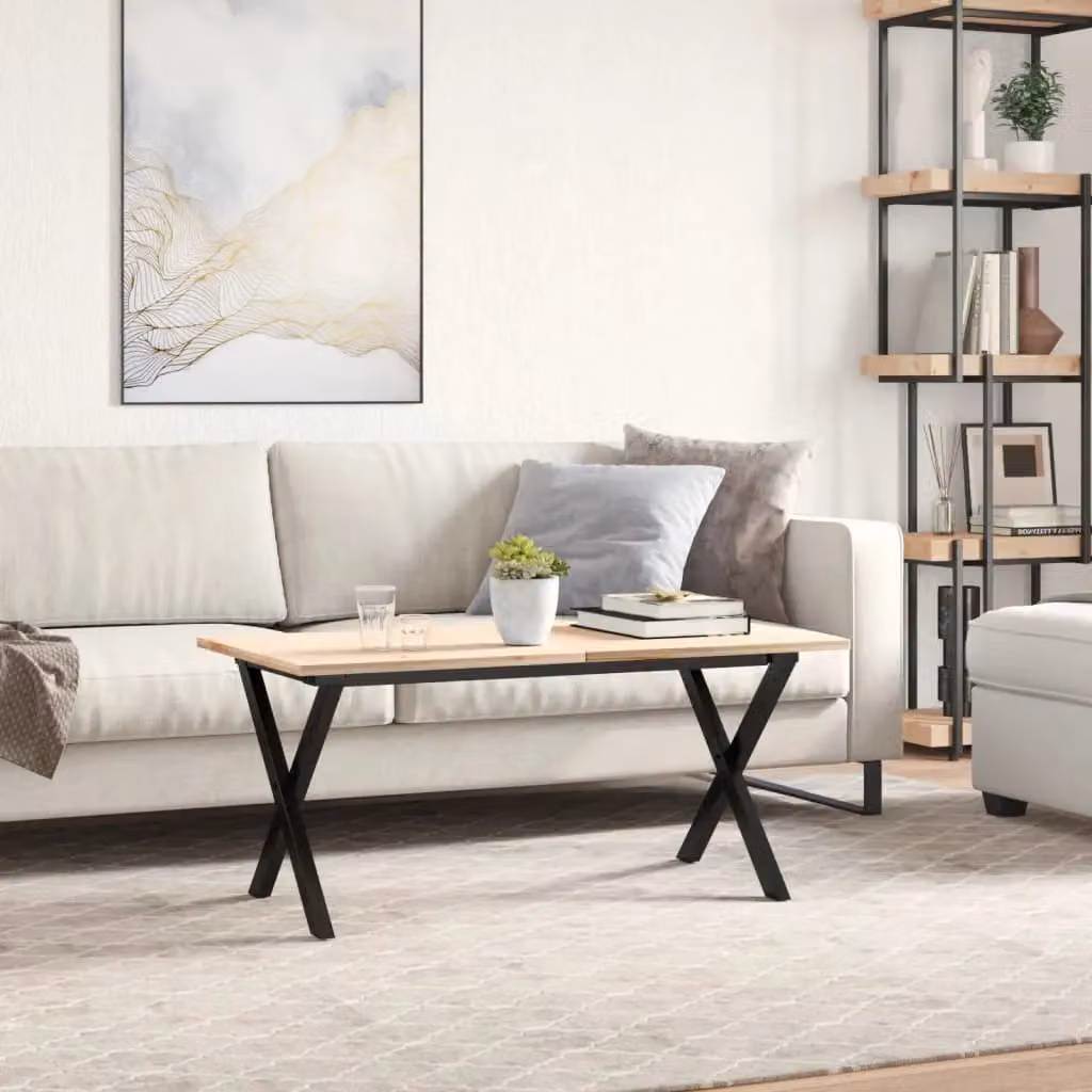 Berkfield Home X-Frame Coffee Table Legs in Matt Black Steel, W/D/H: 70 x 30 x 43 cm – 2