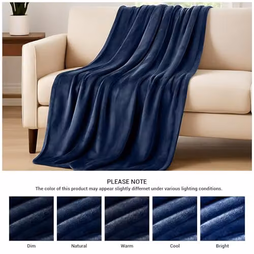 Pamposh Blue Flannel Fleece Throw Blanket, W/D/H: 130 x 150 cm – 9
