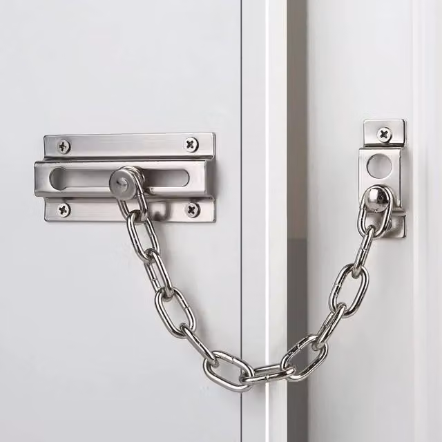 Marco Paul Silver Metal Security Door Chain Lock Restrictor