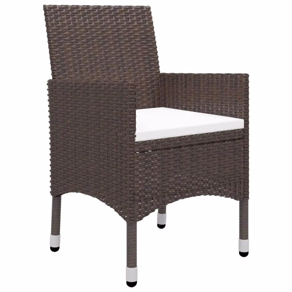 Berkfield Home 5 Piece Garden Dining Set with Brown Cushions