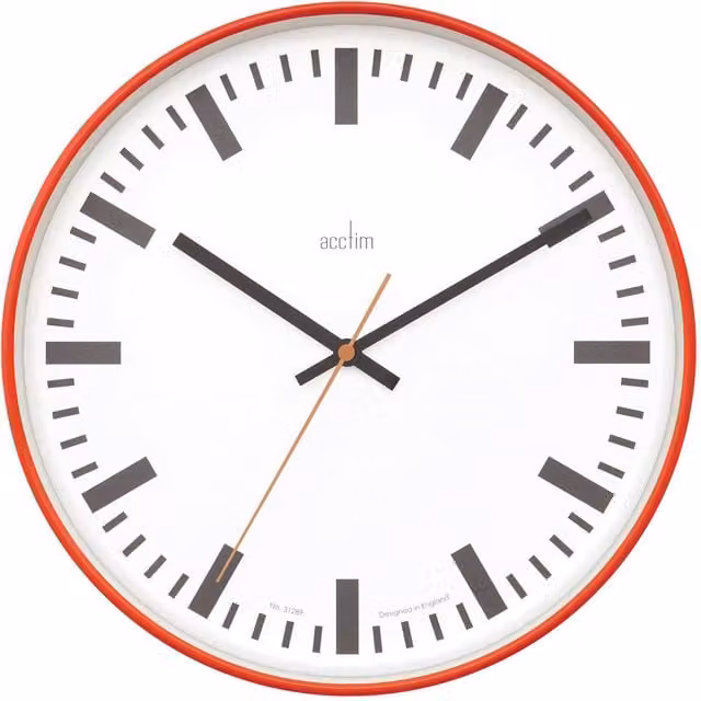 Acctim Victor Jam Round Analog Quartz Wall Clock in Red