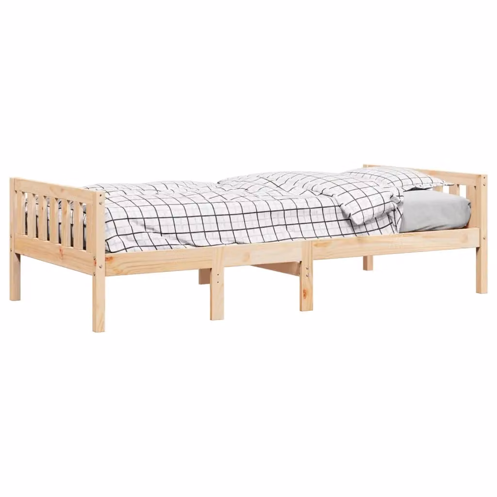Berkfield Home Children's Solid Wood Pine Bed in Brown, W/D/H: 90 x 190 cm – 2
