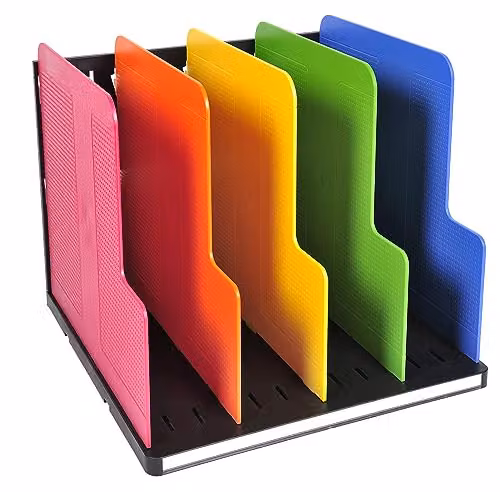 Exacompta Office Modulo Letter Sorter in Black with 4 Compartments, W: 35.0 cm, D: 28.8 cm, H: 32.0 cm