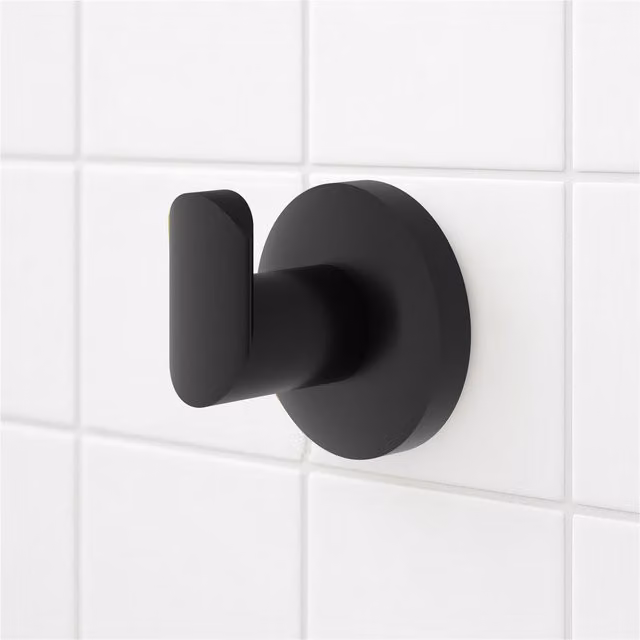 Nes Home Matte Black Round Metal Wall Mounted Robe Hook