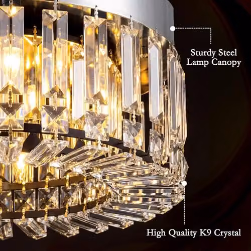 HOMCOM Crystal Ceiling Chandelier with 160 Transparent Glass Pendants in Silver Tone – 4