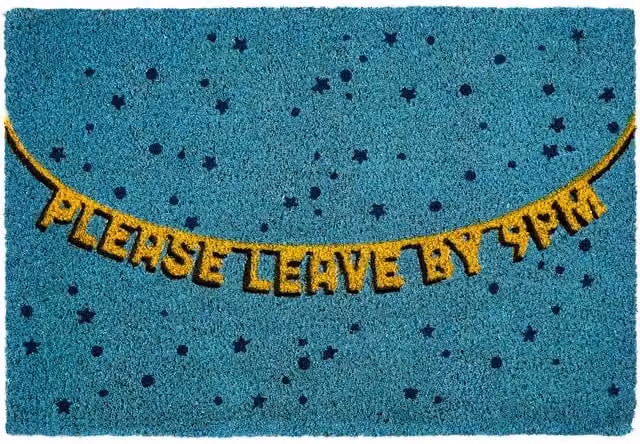 Interiors by Premier Non-Slip PVC Star Pattern Doormat in Blue, Yellow and Black