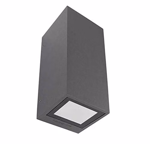 Netlighting LEDS C4 Afrodita 2 Light Outdoor Up Down Wall Light in Grey, IP65, GU10