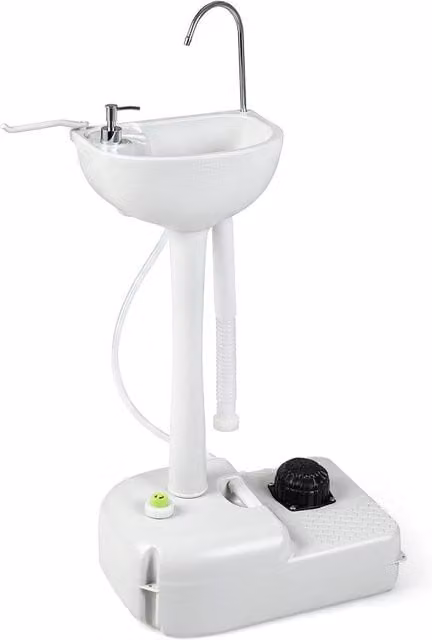 Costway Portable Hand-Wash Station with Rolling Wheels, Grey – 1