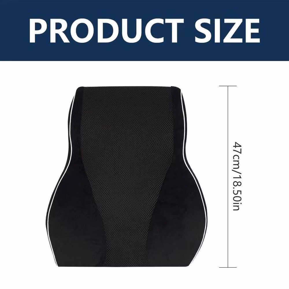 FLAVORA Universal Memory Foam Car Seat Lumbar Support Cushion in Black, W/D/H: 190 x 100 x 47 cm – 3