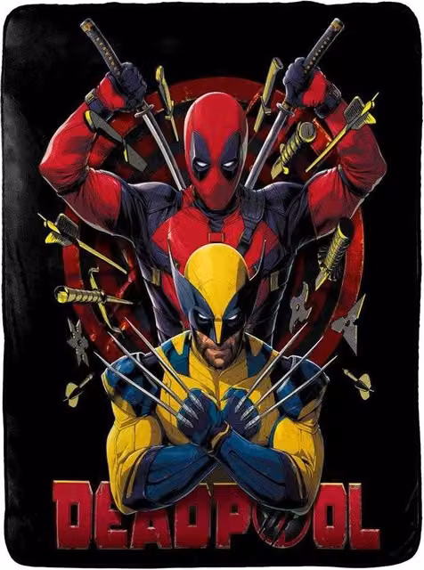 Marvel Multicolour Plush Polyester Throw, W/D/H: 150 x 100 x 1 cm