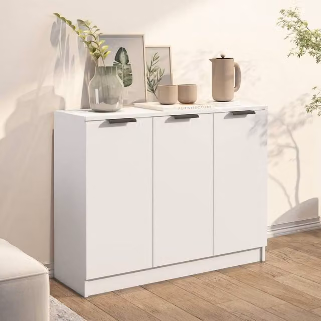 Berkfield Home Modern White Matt Sideboard, W/D/H: 90.5 x 30 x 70 cm