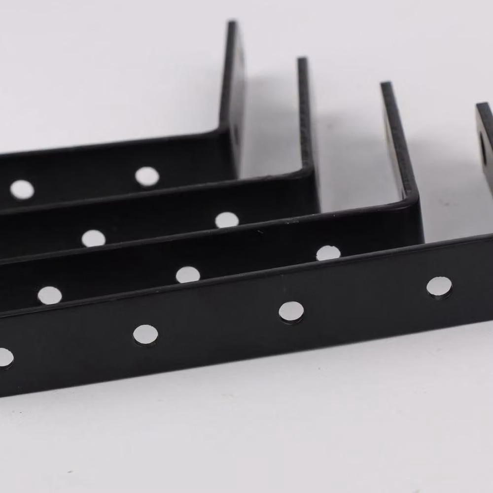 FLAVORA 8-Piece Heavy Duty Cast Iron Shelf Bracket Supports in Black, W: 100 cm, D: 52 cm – 3