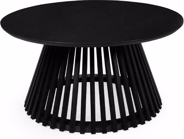 Cheshire Orla Round Coffee Table in Black, Diameter: 80 cm, Height: 40 cm – 1