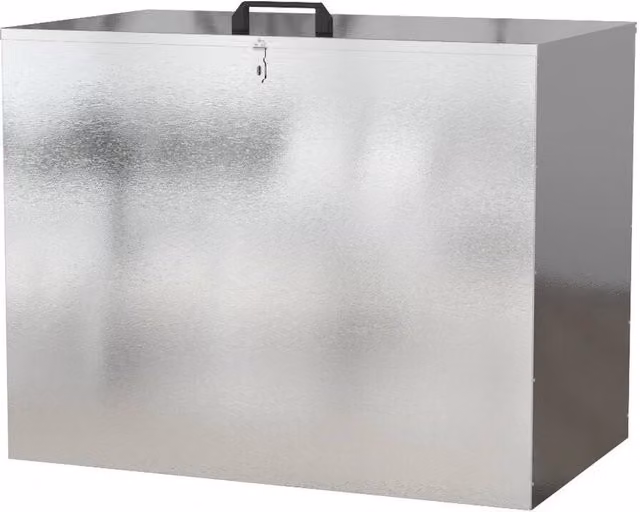 SPETLEK Lockable 3 Compartment Galvanised Metal Feed Bins in Silver