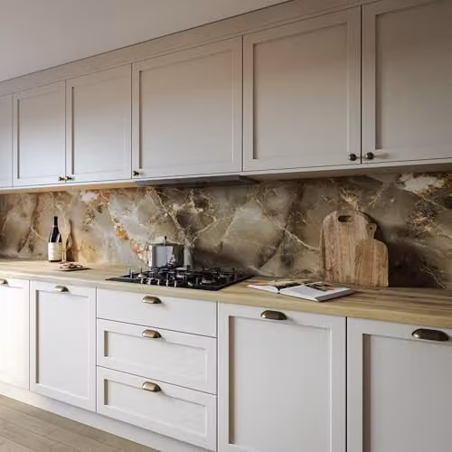 Wilsonart Aurora Gold Aluminium Kitchen Splashback Panel, Glossy Finish, W: 300 cm, H: 75 cm, D: 0.4 cm – 2