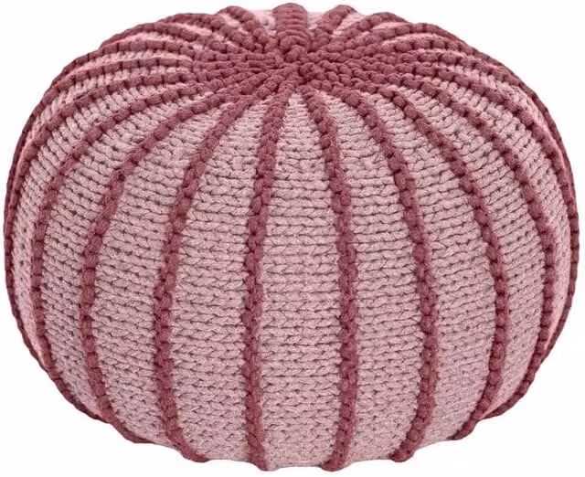 Zuri House Ziggy Knitted Pouffe in Powder Pink, Small – 1