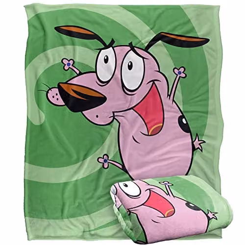 LOGOVISION Courage The Cowardly Dog Complete Series Super Soft Microfibre Throw Blanket, Multicolour, W/D/H: 152 x 127 cm