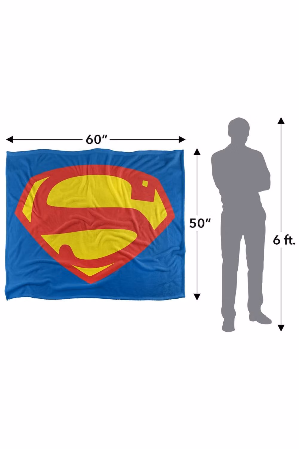 Warner Bros. Superman Shield 1948 Super Soft Silky Touch Fleece Throw Blanket, Multicolour, W: 91.44 cm x D: 147 cm – 6