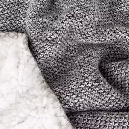 Riva Home Nurrel Knitted Throw in Rust and Grey, W: 130 cm, L: 180 cm – 3