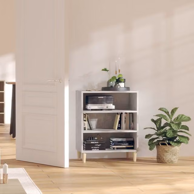 Berkfield Home Sideboard in Concrete Grey, W/D/H: 57 x 35 x 70 cm – 1