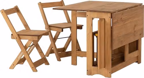 Seconique Santos Butterfly Dining Set in Brown Distressed Waxed Pine with Extendable Table and Chairs, W/D/H: 115 x 92 x 75.5 cm – 3