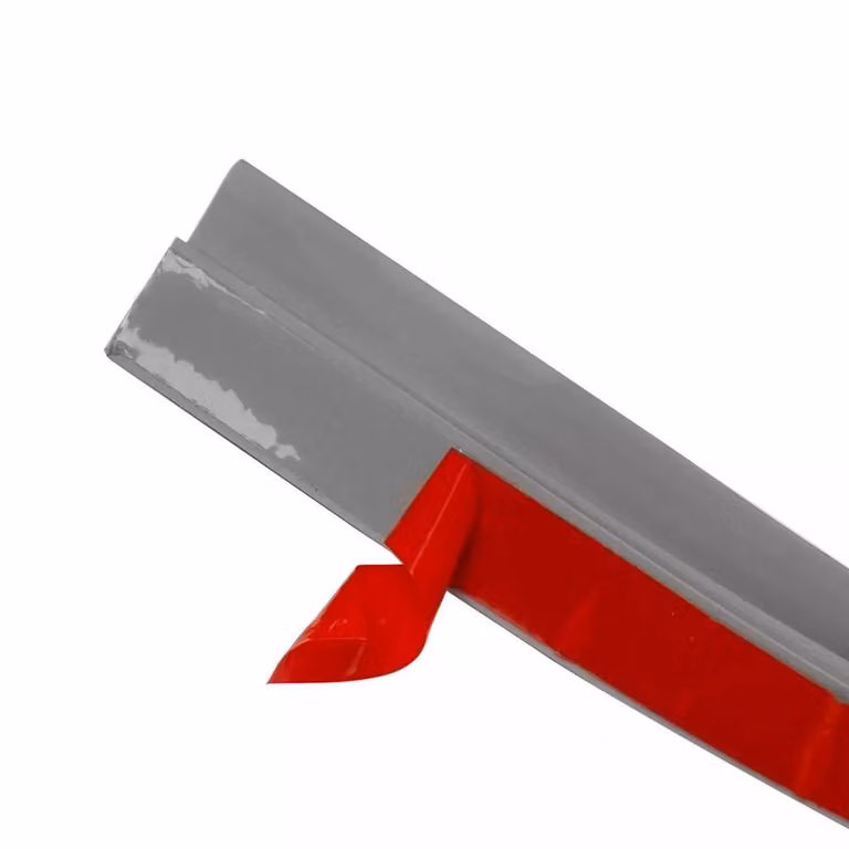 KORVIXA Self-Adhesive PVC Tile Floor Transition Strip Edging Trim in Grey, Length: 1000 cm, Width: 100 cm