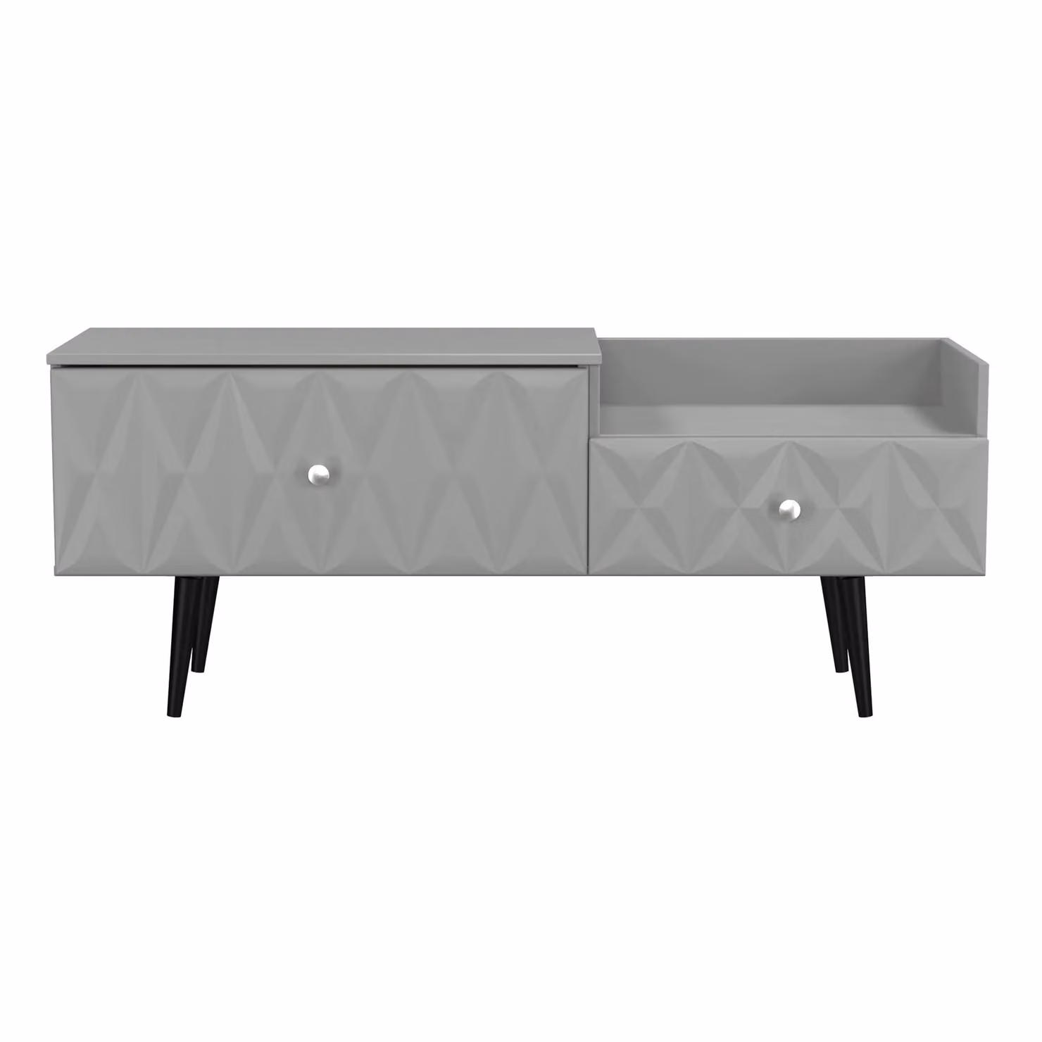 2 U Toledo Ready Assembled 2 Drawer Coffee TV Unit in Dark Grey – 2