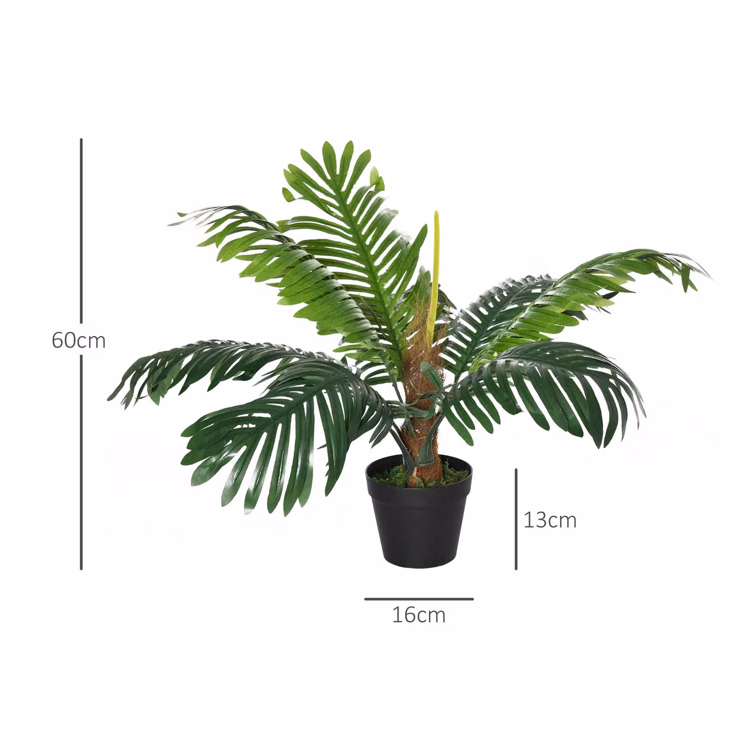 Outsunny 2 Pack Green Artificial Palm Trees with Nursery Pots, 60 cm Height for Indoor and Outdoor Décor – 3
