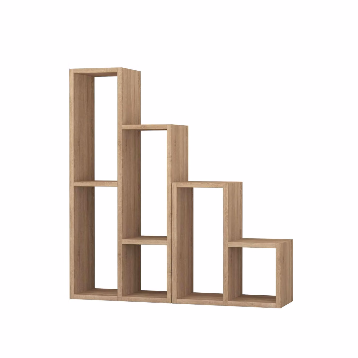 Decortie Sule Modern Oak Shelving Unit Display Stand in Natural Brown – 2