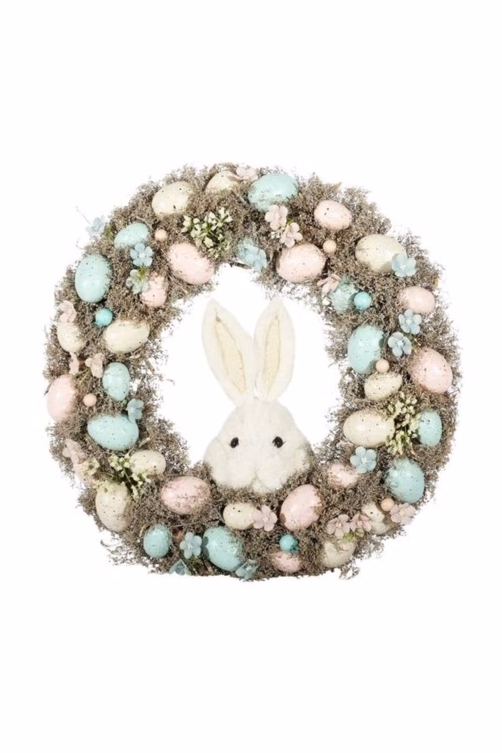 KDMD Easter Wreath with Pastel Eggs and White Rabbit, Multicolour, Diameter: 43 cm – 2