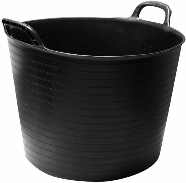 Samuel Alexander 42L Flexi Plastic Tub Bucket with Handles, Black