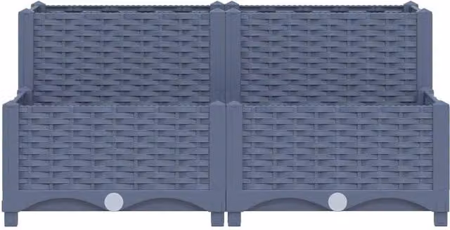 Berkfield Home Grey Polypropylene Raised Bed W: 80 cm, D: 80 cm, H: 38 cm – 1